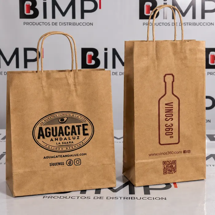 Bolsas de papel kraft serigrafiadas con logo